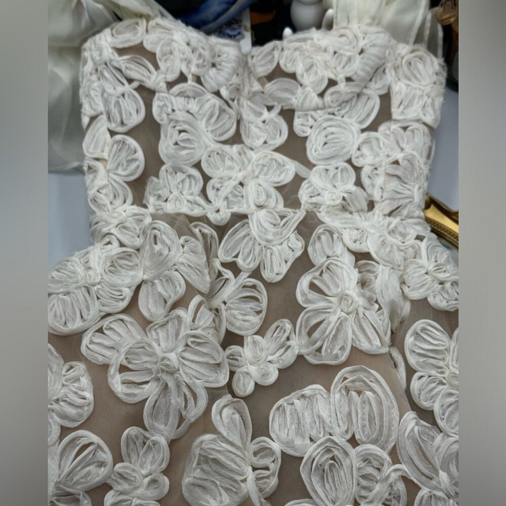 🆕 BRONX & BANCO 🧿 NWOT Sabrina White Bridal Midi Dress, Sz XS / US 2 - Picture 13 of 17